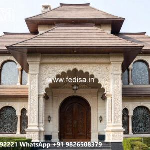 Classic Villa Design with Stylish Marble Flooring No-12032
