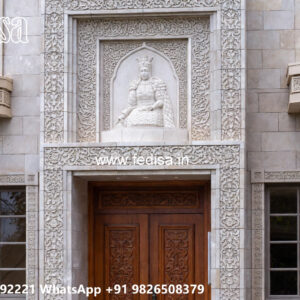 Classic Villa Design with Decorative Stone Cladding No-12124