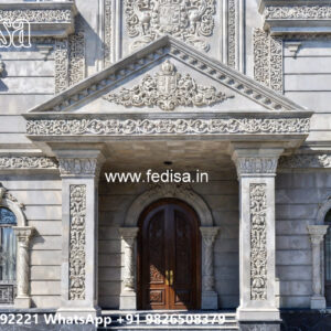 Luxury House Design with Grand Entrance and Elevation No-12158