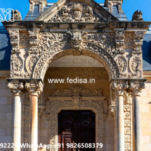 Classic Villa Design with Beautiful Front Yard Ideas No-797