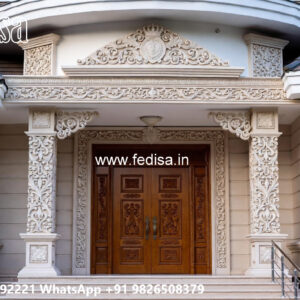 Classic Villa Design with Decorative Stone Cladding No-874