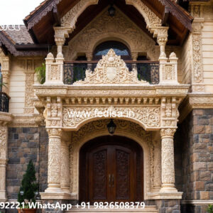 Luxury House Design with Grand Entrance and Elevation No-1358