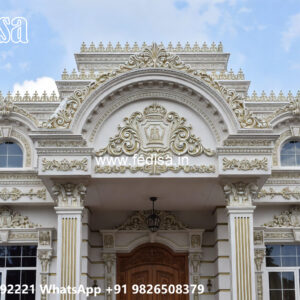 Classic Villa Design with Beautiful Front Yard Ideas No-1697