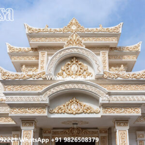 Classic House Design with Decorative Pillar Concepts No-2423