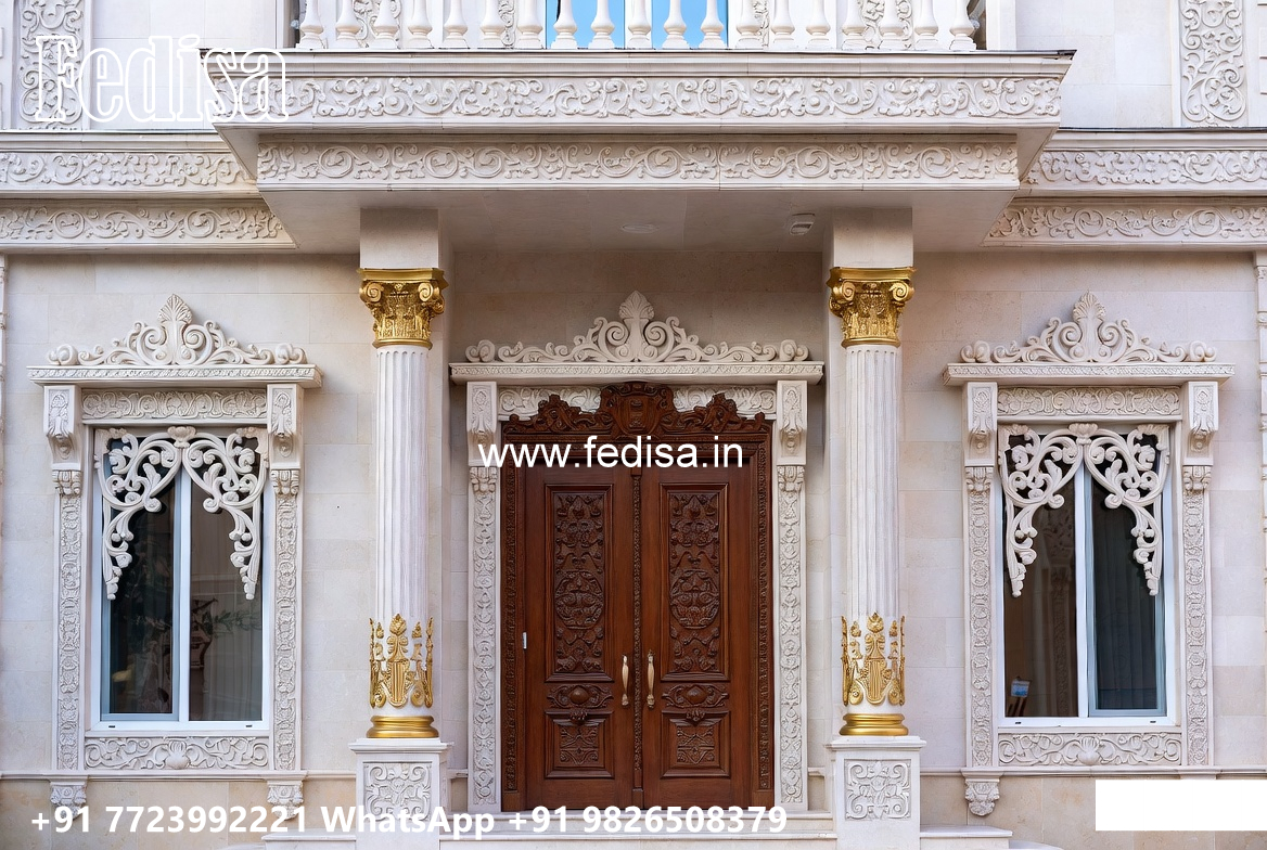 Classic Villa Design with Decorative Stone Cladding No-3124