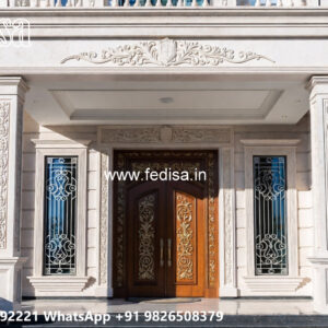 Classic Villa Design with Beautiful Front Yard Ideas No-3497