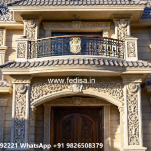 Luxury House Design with Grand Entrance and Elevation No-3608