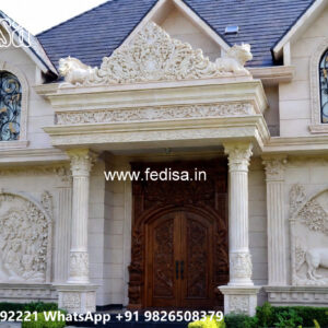Classic Villa Design with Beautiful Front Yard Ideas No-3947