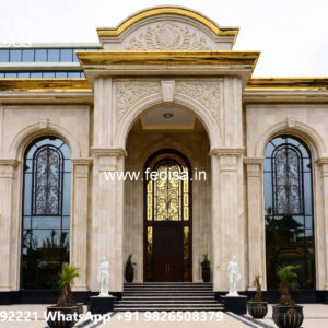 Luxury House Design with Grand Entrance and Elevation No-4058