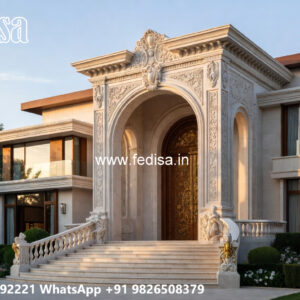 Classic House Design with Decorative Iron Railings No-4286