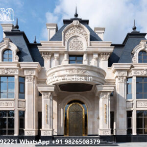 Classic House Design with Elegant Exterior Lighting No-4299
