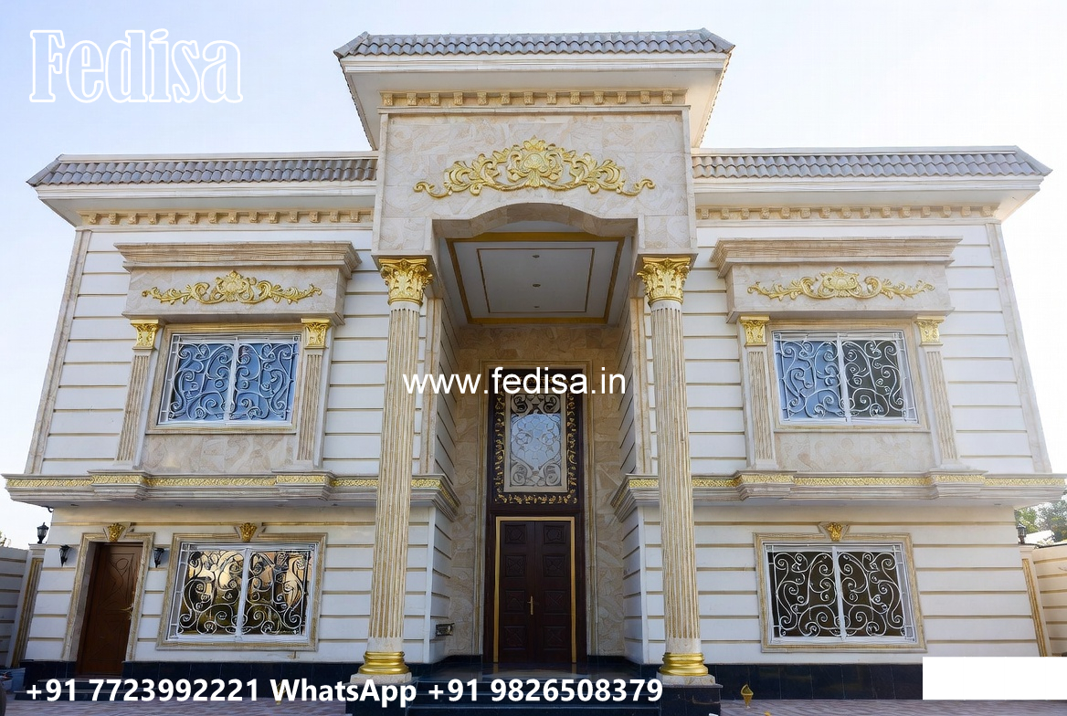 Classic Villa Design with Decorative Pillar Details No-4364