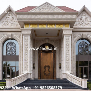 Classic Villa Design with Beautiful Front Yard Ideas No-4397