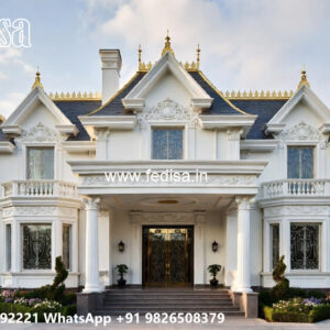 Classic Villa Design with Beautiful Garden Pathways No-4445
