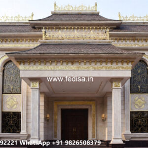 Classic House Design with Elegant Front Yard Ideas No-4698