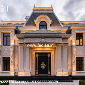 Elegant Classic Villa Design with Grand Entrance No-4828
