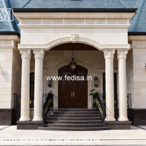 Classic Villa Design with Beautiful Front Yard Ideas No-4847