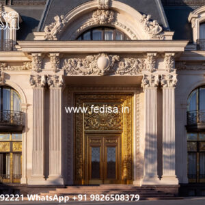 Classic Villa Design with Decorative Stone Cladding No-4924