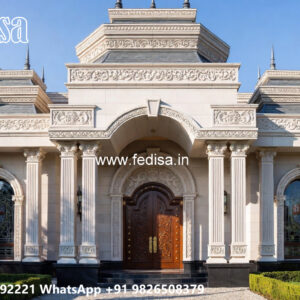 Classic Villa Design with Elegant Entrance Gate Ideas No-4929