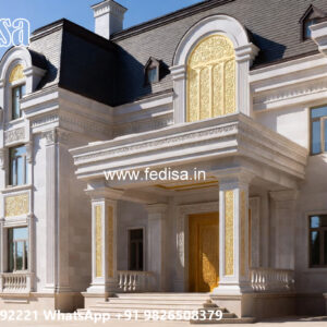 Luxury House Design with Grand Entrance and Elevation No-4958