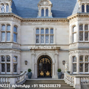 Classic Villa Design with Beautiful Front Yard Ideas No-5297
