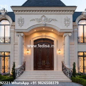 Classic Villa Design with Elegant Entrance Gate Ideas No-5379