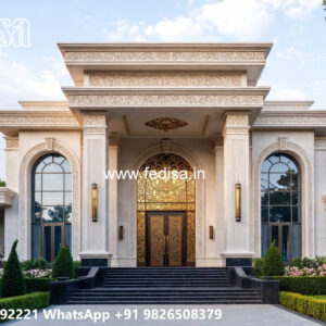 Luxury House Design with Grand Entrance and Elevation No-5408