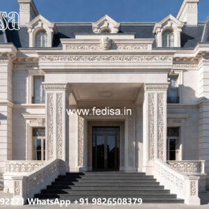 Classic House Design with Elegant Front Yard Ideas No-5598