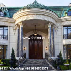 Classic House Design with Elegant Exterior Lighting No-5649