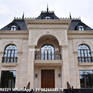 Classic Villa Design with Decorative Pillar Details No-5714