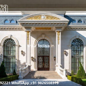 Classic Villa Design with Beautiful Front Yard Ideas No-5747