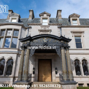 Classic Villa Design with Elegant Entrance Gate Ideas No-5829