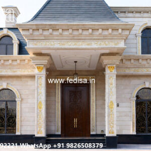 Luxury House Design with Grand Entrance and Elevation No-5858
