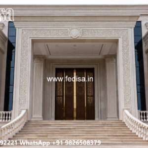 Classic House Design with Elegant Front Yard Ideas No-6048
