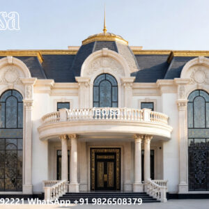 Classic Villa Design with Decorative Pillar Details No-6164