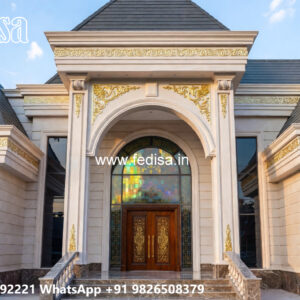 Classic Villa Design with Beautiful Front Yard Ideas No-6197