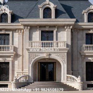 Classic Villa Design with Decorative Stone Cladding No-6274