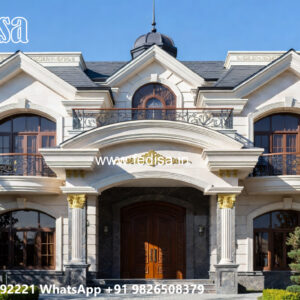 Luxury House Design with Grand Entrance Door Ideas No-6414
