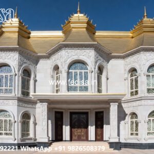 Classic Villa Design with Beautiful Front Yard Ideas No-6647