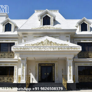 Classic Villa Design with Elegant Decorative Pillars No-6709