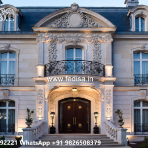Classic Villa Design with Elegant Entrance Gate Ideas No-6729
