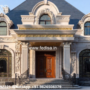 Classic Villa Design with Stylish Front Garden No-6743