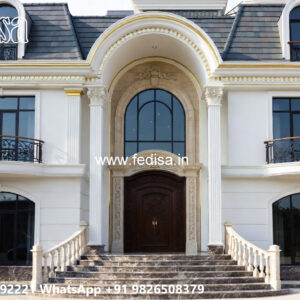 Classic House Design with Elegant Outdoor Lighting No-6964