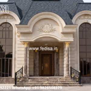 Classic Villa Design with Beautiful Front Yard Ideas No-7547