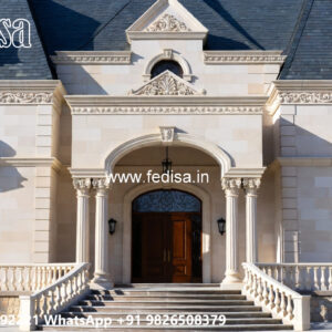 Classic Villa Design with Decorative Stone Cladding No-7624