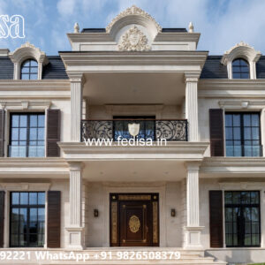 Classic House Design with Elegant Front Yard Ideas No-7848