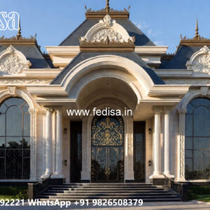 Classic Villa Design with Beautiful Front Yard Ideas No-7997