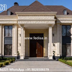 Classic Villa Design with Elegant Entrance Gate Ideas No-8079