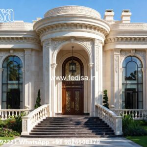 Luxury House Design with Grand Entrance Door Ideas No-8214