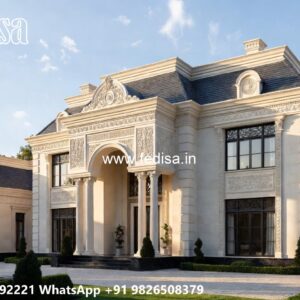 Classic House Design with Beautiful Garden Landscape No-8271